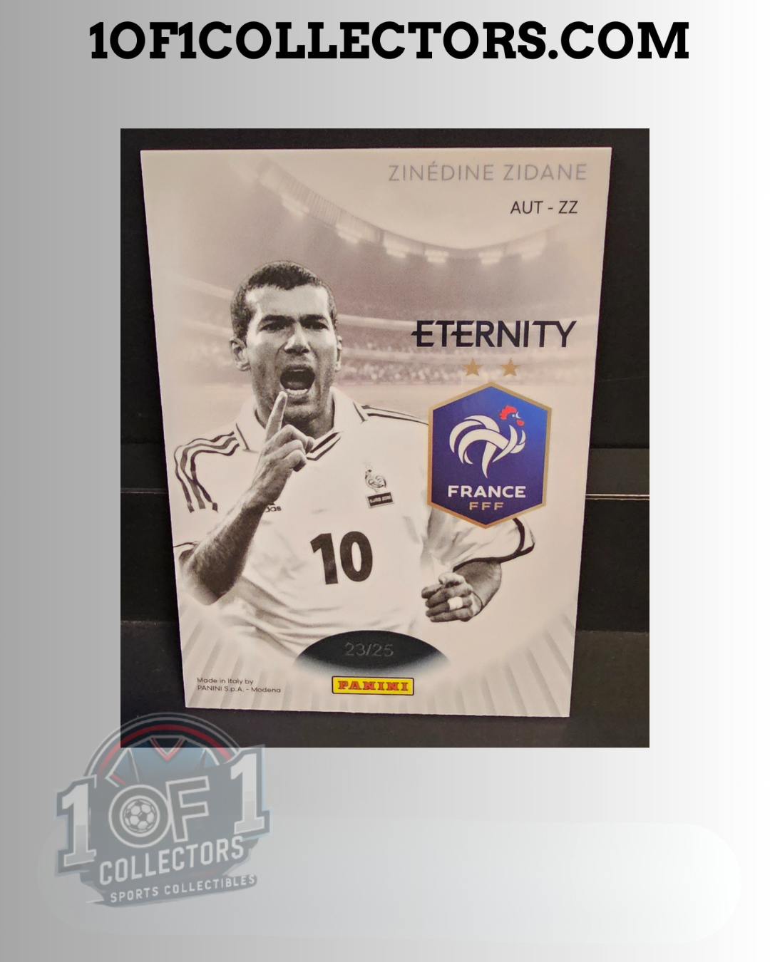 Verso carte Zinedine Zidane 2025 Panini Eternity Les Bleus autographe 23/25