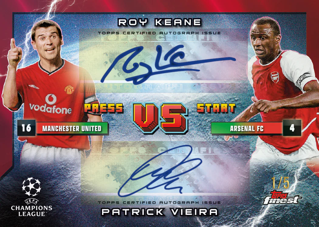 Double Auto Roy Keane , Vieira Topps Finest UCC Red_Refractor