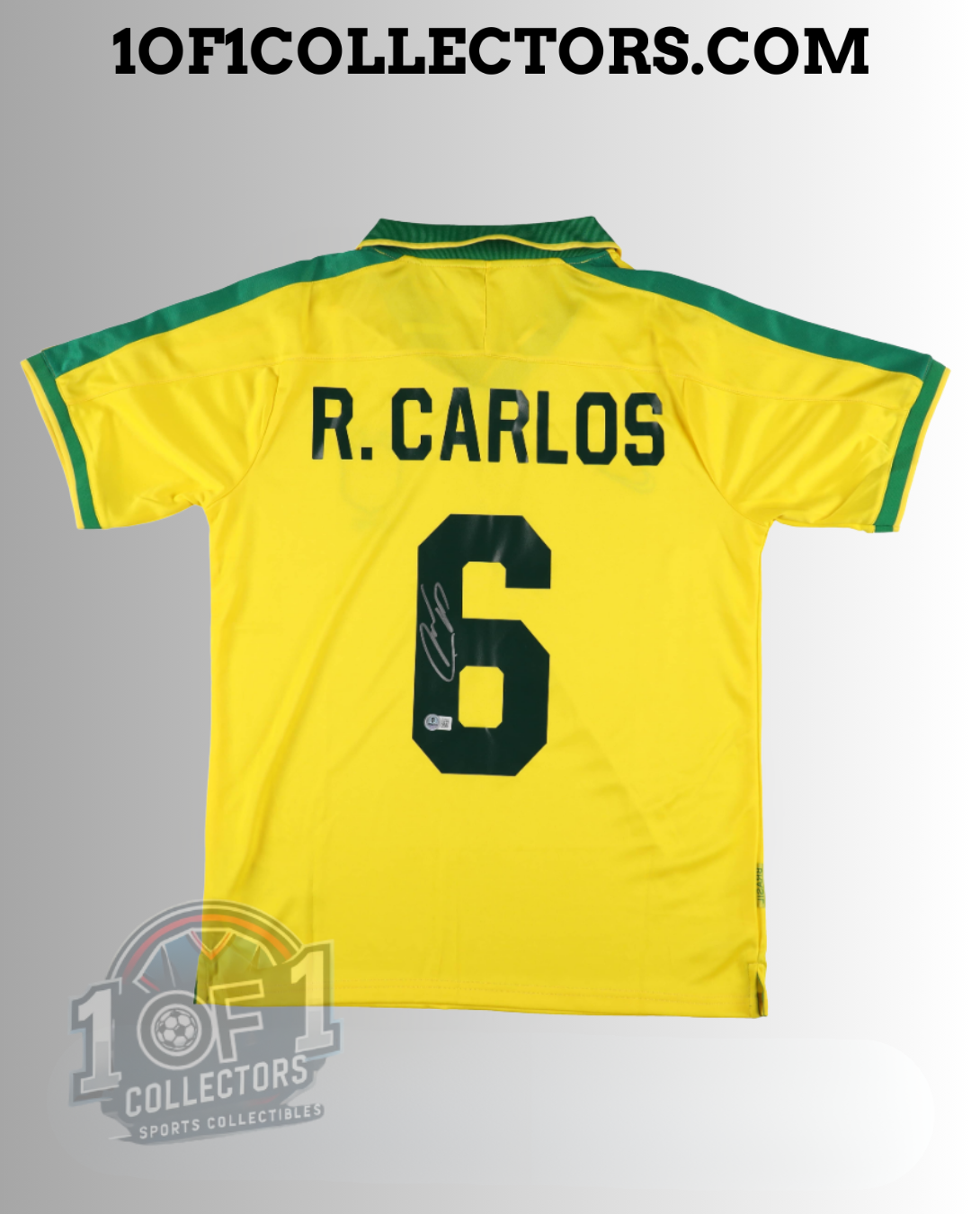Maillot Domicile Brésil 1998 – Roberto Carlos – Signé à La Main – Pièce De Collection