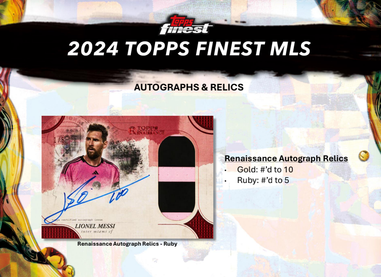 Topps Finest MLS 2024 autographe MEssi