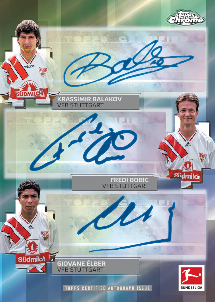 Triple autographe topps chrome bundesliga