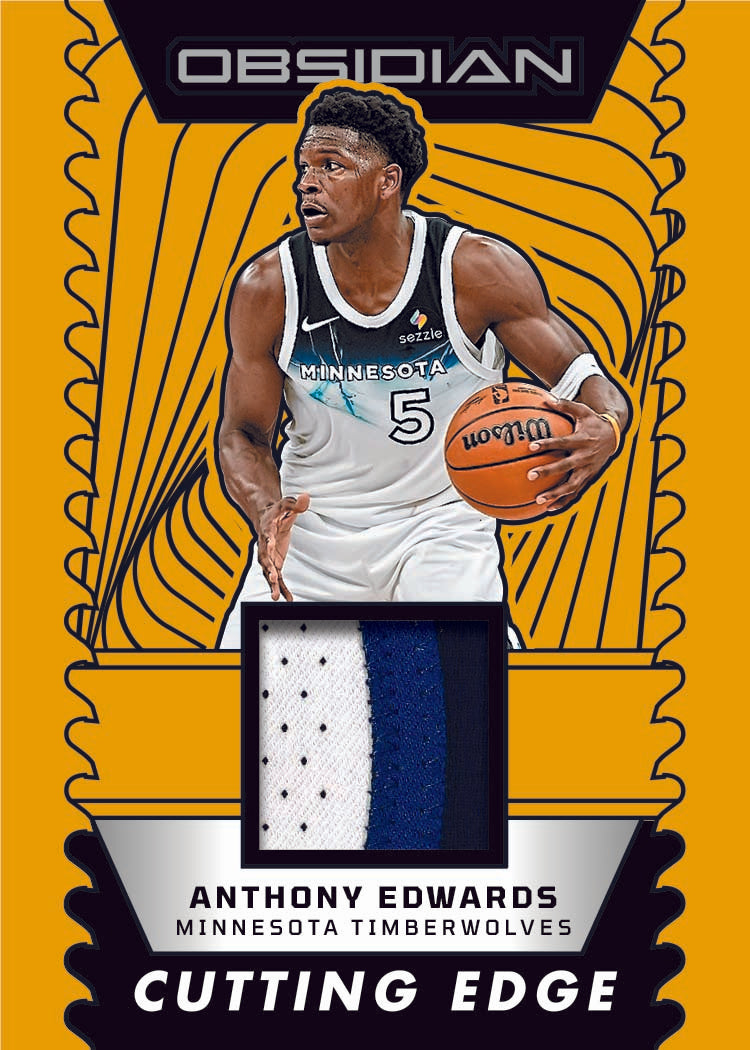 2024-25-Panini-Obsidian-Basketball-Cutting-Edge-Memorabilia-Electric-Etch-Gold-Flood-Anthony-Edwards