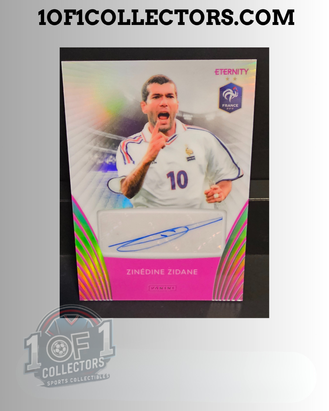 Carte Zinedine Zidane 2025 Panini Eternity Les Bleus autographe numérotée 23/25 – recto
