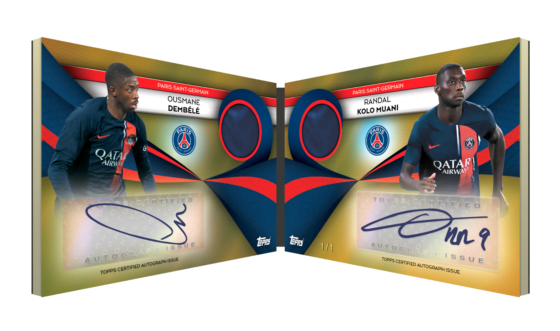 Book dual autograph topps team set Paris Saint Germain 
