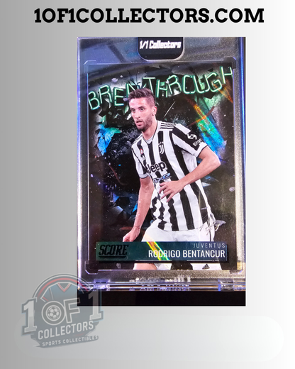 Carte Rodrigo Bentancur 2021-22 Panini Score FIFA Breakthrough 1/1 Juventus – recto
