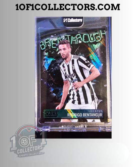 Carte Rodrigo Bentancur 2021-22 Panini Score FIFA Breakthrough 1/1 Juventus – recto
