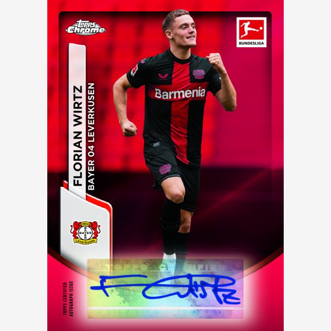 Florian wirtz autographe topps chrome bundesliga
