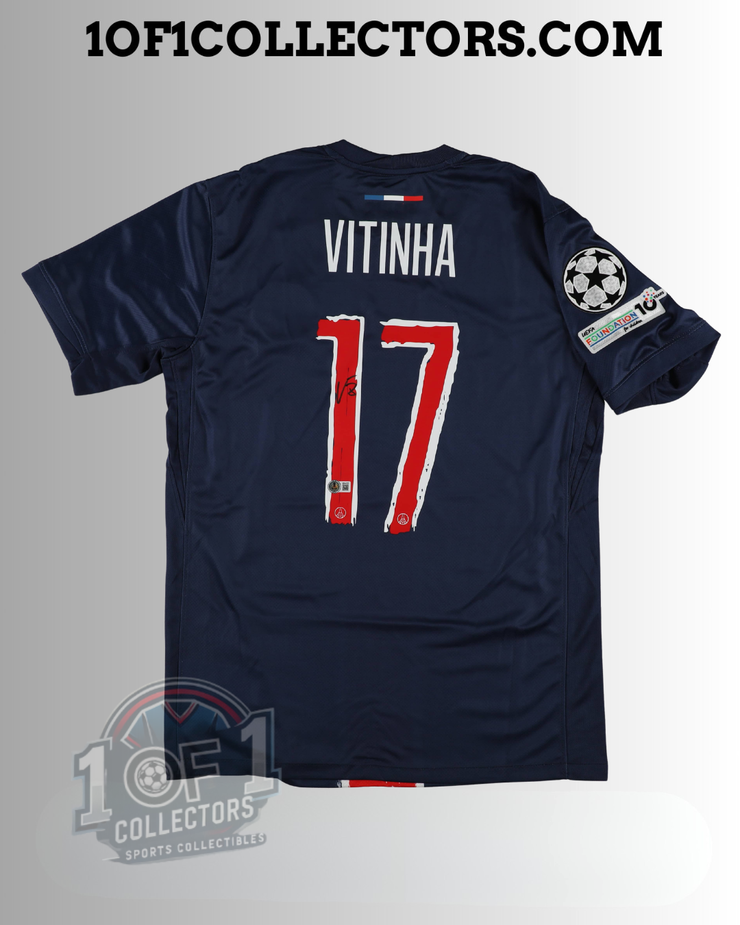 Autographe Vitinha sur maillot PSG