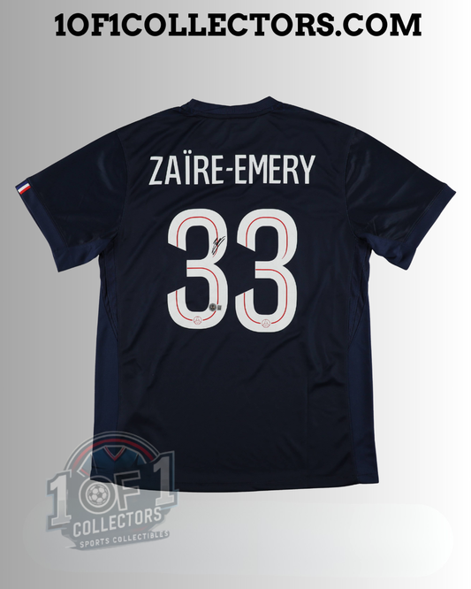 Signature Warren Zaïre-Emery sur maillot PSG